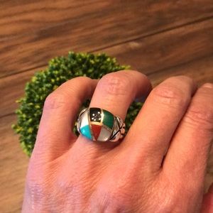 Asch-Grosbardt inlaid stone ring